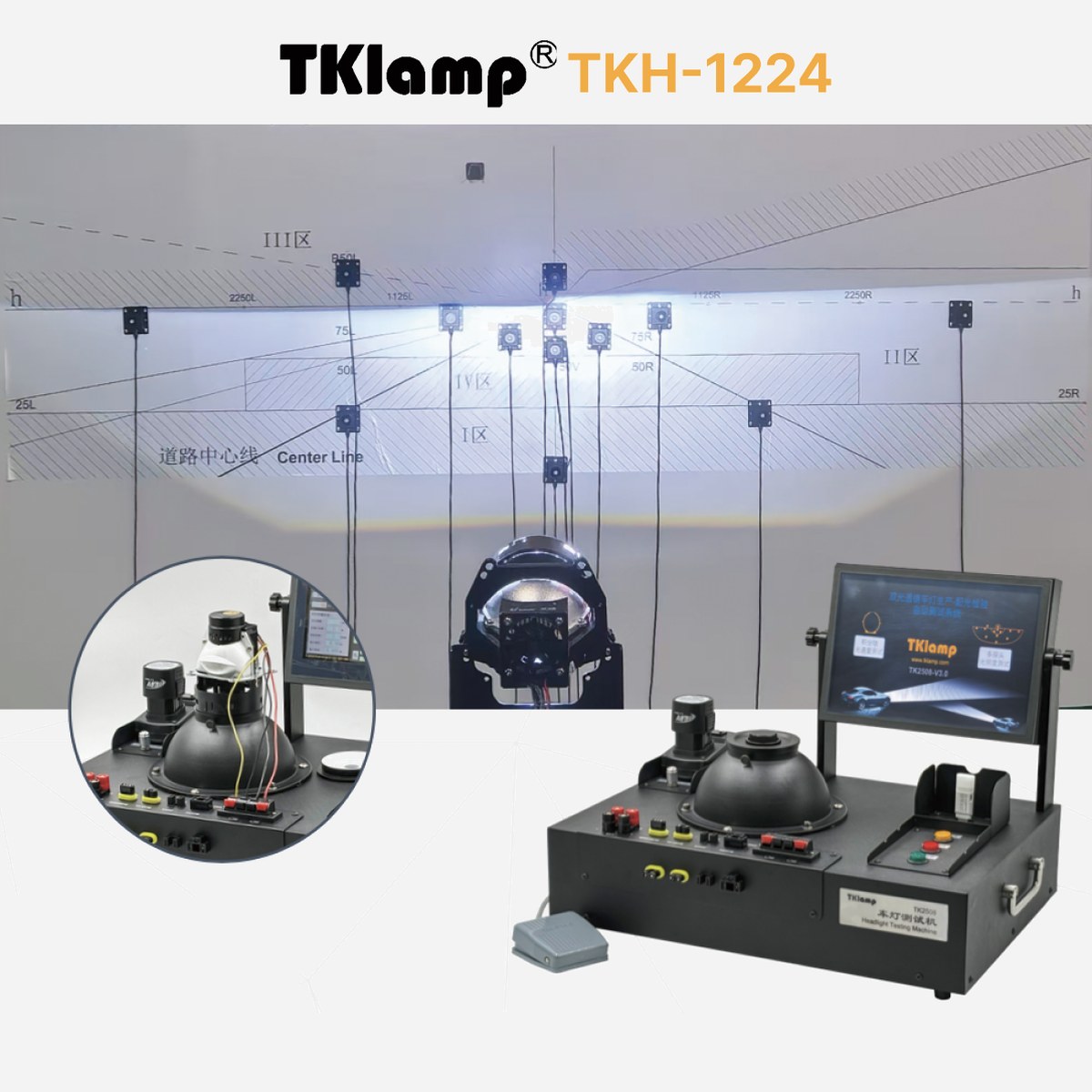 TKlamp 车灯流明照度批量检测 车灯工厂出厂质检设备